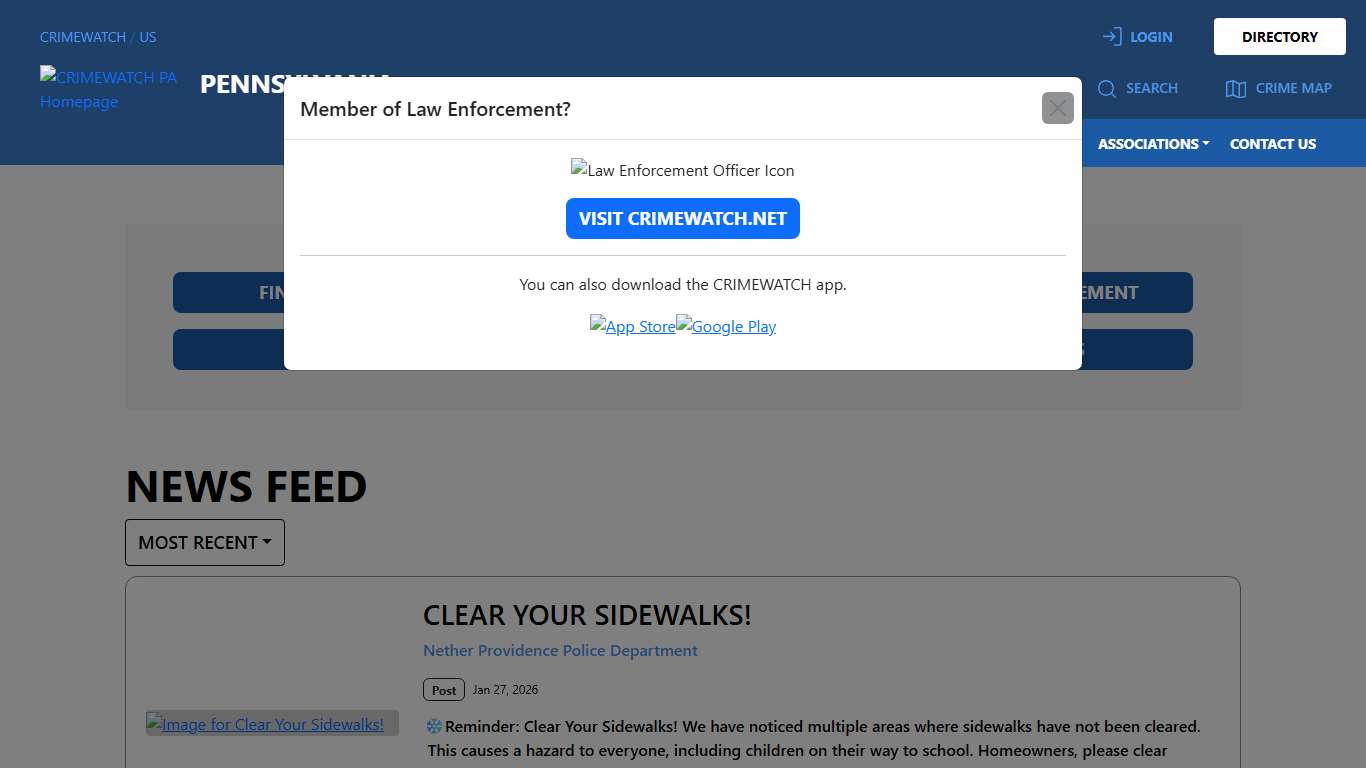 CRIMEWATCH PA Safer communities through collaboration